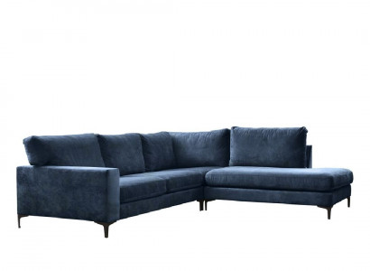 Blaues Sofa Designer Sofa Ecksofa Couch Wohnlandschaft Stoff Textil Möbel Gruppe